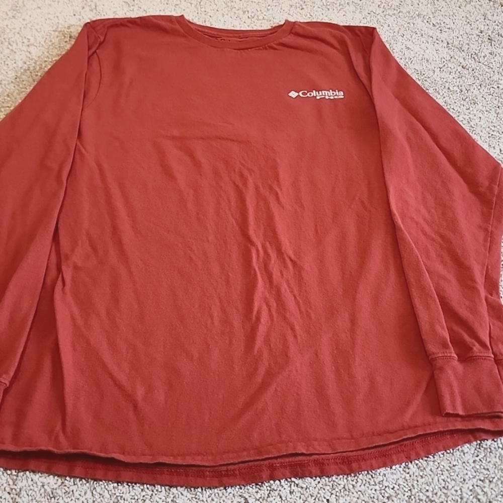 Columbia PFG Mens Size Medium Red‎ LS T-Shirt